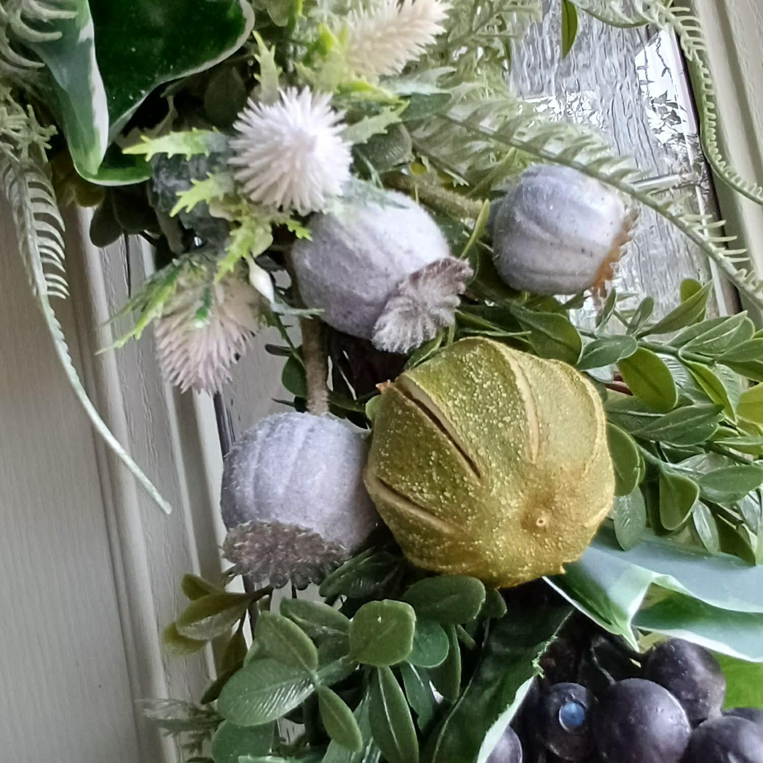 Wreath with blue green