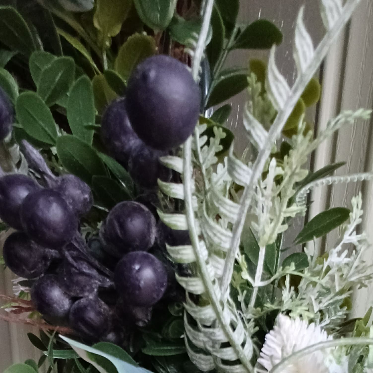 Wreath with blue green